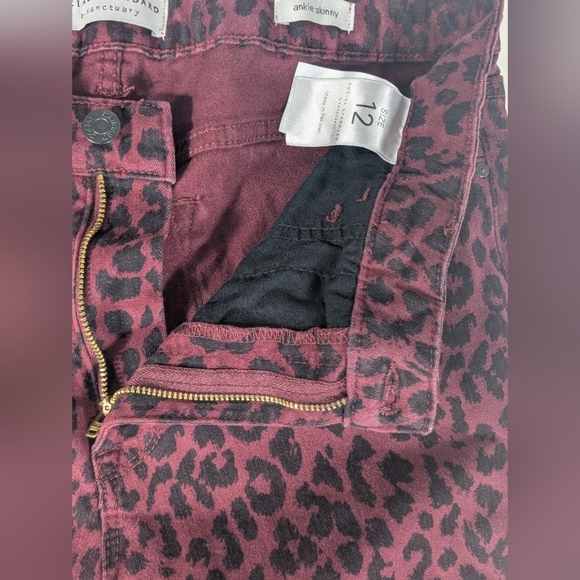 Social Standard Sanctuary Mid Rise Ankle Skinny Leopard Print Pants Size 12 - Picture 7 of 12